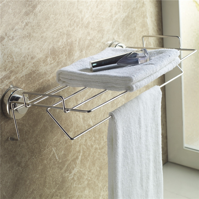 Bathroom Space Saving Suction Cup Towel Rack